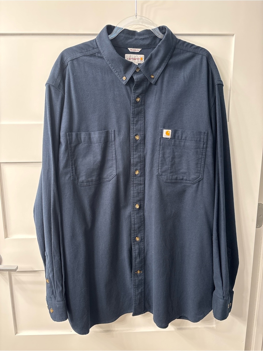 Carhartt Cotyon Men’s Relaxed Fit Gorpcore  Navy Button-Down Work Shirt
